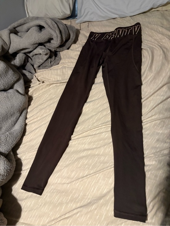 Savage X Fenty Pants - Savage X Fenty Black Sport Leggings with Grey Logo Print